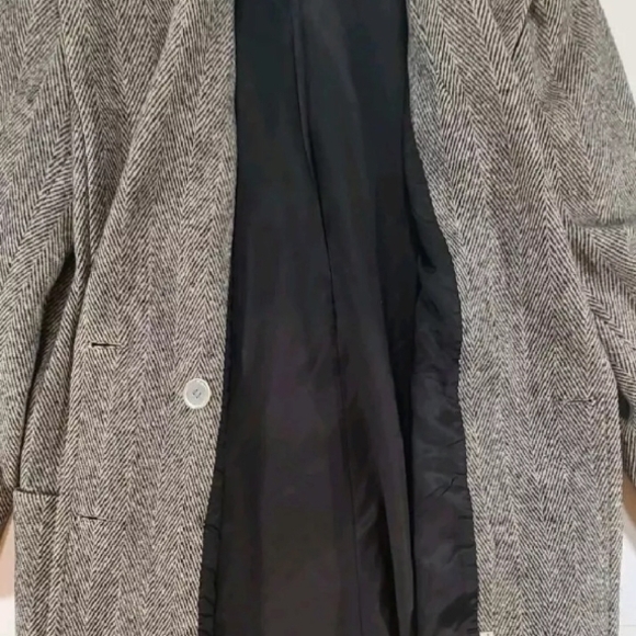 Vintage Noble Fashions Herringbone Jacket Women LG Double Breasted Wool Blend - Picture 8 of 14